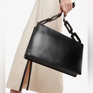 STAUD Mina shoulder bag in calf leather - Black
